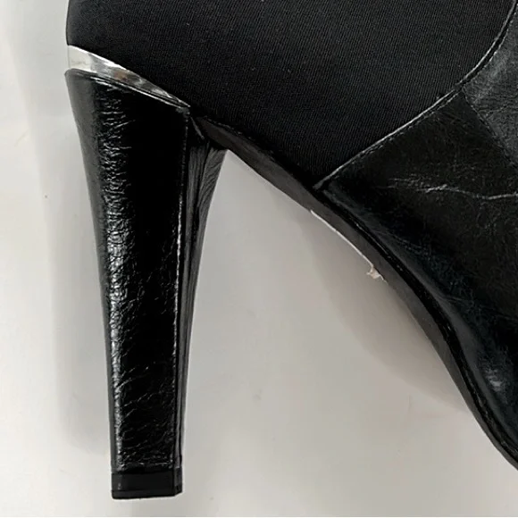 Armani Jeans Black Heeled Boots - Picture 7 of 12